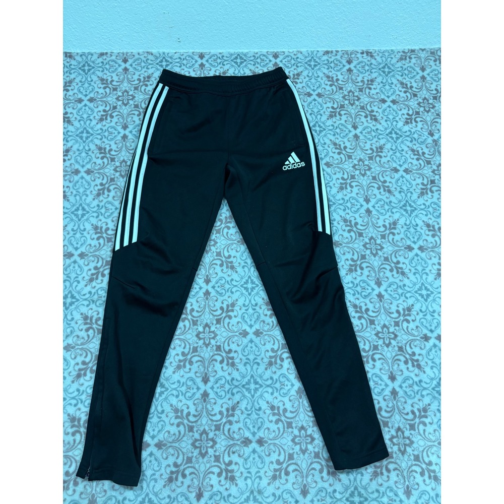 Adidas Youth Climacool Training Pants Black White Stripes Size Large L Joggers
